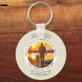 父の日フォトスーパーヒーローおもしろい引用文ミニマリスト キーホルダー (正面)