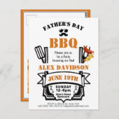 父の日フォトフォトバックヤードオレンジBBQパーティー ポストカード (正面/裏面)