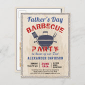 父の日フォトヴィンテージBBQパーティの招待状 ポストカード (正面/裏面)