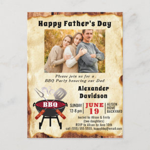 父の日フォトヴィンテージBBQパーティー ポストカード