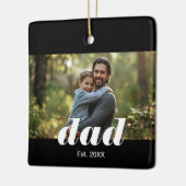 父の日フォト Dad Established セラミックオーナメント (左)