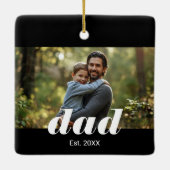 父の日フォト Dad Established セラミックオーナメント (裏面)