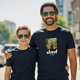 父の日フォト Dad Established Tシャツ