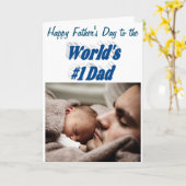 父の日フォト Number 1 Dad カード (黄色い花)
