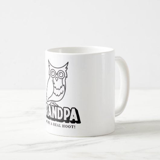 父の日フクロウおじいちゃんのためにマグカップ コーヒーマグカップ (正面右)