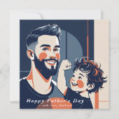 父の日フラットサンキュー – カスタム文字&写真 サンキューカード (正面)