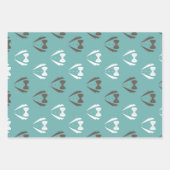 父の日ブラウン&ティール（緑がかった色）タキシコセットの3 ラッピングペーパーシート (正面2)