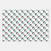 父の日ブラウン&ティール(緑がかった色)パパ顔セット3 ラッピングペーパーシート (正面3)