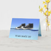 父の日ブラックスニーカー水の上 カード (黄色い花)