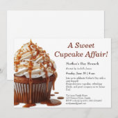 父の日ブランチ招待状 – スイートカップケーキ 招待状 (正面/裏面)