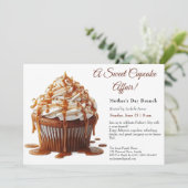 父の日ブランチ招待状 – スイートカップケーキ 招待状 (スタンド正面)