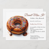父の日ブランチ招待状 – ドーナツ&コーヒー 招待状 (正面/裏面)