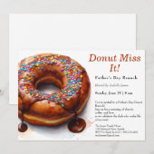 父の日ブランチ招待状 – ドーナツ&コーヒー 招待状 (正面/裏面)