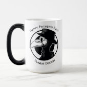 父の日ペストドクター鳥覆面B/Wスチームパンク モーフィングマグカップ (左)