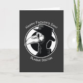 父の日ペスト医師バードマスクB/Wスチームパンク カード (正面)
