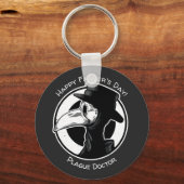 父の日ペスト医師バードマスクB/Wスチームパンク キーホルダー (正面)