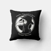 父の日ペスト医師バードマスクB/Wスチームパンク クッション (裏面)