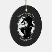 父の日ペスト医師バードマスクB/Wスチームパンク セラミックオーナメント (右)