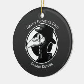 父の日ペスト医師バードマスクB/Wスチームパンク セラミックオーナメント (左)