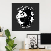 父の日ペスト医師バードマスクB/Wスチームパンク ポスター (ホームオフィス)