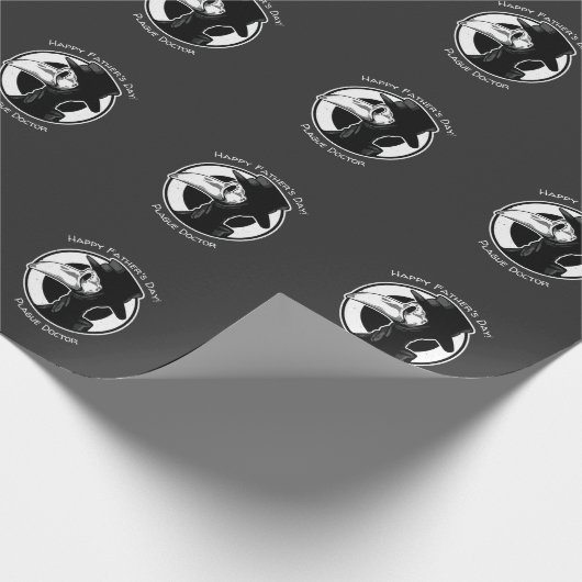父の日ペスト医師バードマスクB/Wスチームパンク ラッピングペーパー (角)