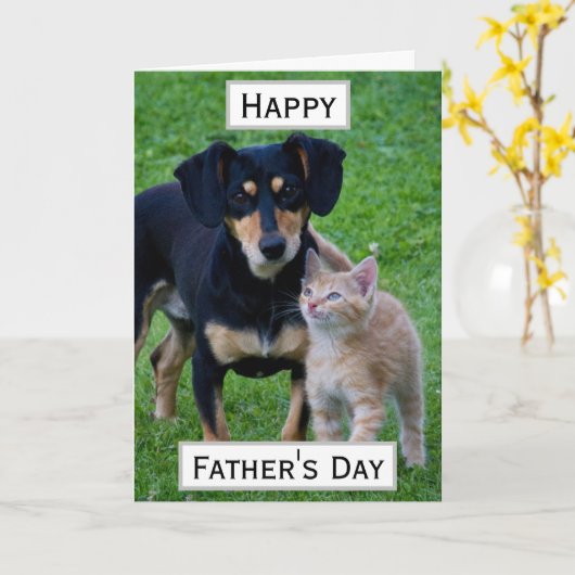 父の日ペットのパパもっとも偉大は最高のEver Photo カード (黄色い花)