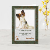 父の日ペットの犬からの写真 カード (黄色い花)