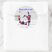 父の日ホッケーゲーム ラウンドシール (バッグ)