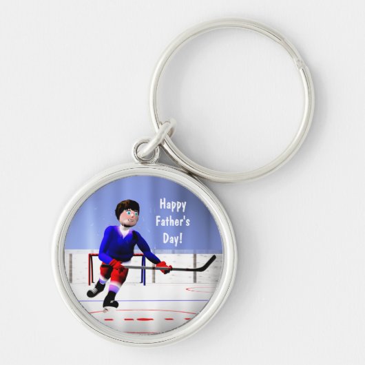父の日ホッケー残業 キーホルダー (正面)