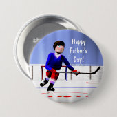 父の日ホッケー残業 缶バッジ (正面&裏面)