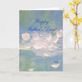 父の日ホワイトクラウドブルースカイ絵画ズカード カード (黄色い花)