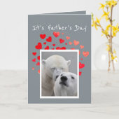 『父の日ポーラーベア気のあるそぶりをした·バケット·オブ·おもしろい』 カード (黄色い花)