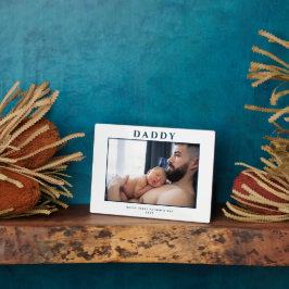 父の日ミュート青と白パーソナライズされた フォトプラーク