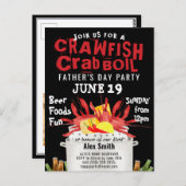 父の日モダン写真クロウフィッシュ沸騰招待状 ポストカード (正面/裏面)