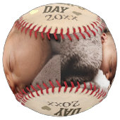 父の日ユニークパーソナライズされた ソフトボール (正面)