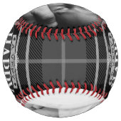 父の日ユニークパーソナライズされた(ブラックプレイド) ソフトボール (裏面)