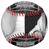 父の日ユニークパーソナライズされた(ブラックプレイド) ソフトボール (正面)