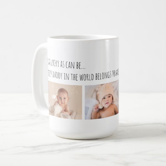 父の日ラッキーマイ最高のダディの写真カスタマイズ! コーヒーマグカップ (正面左)