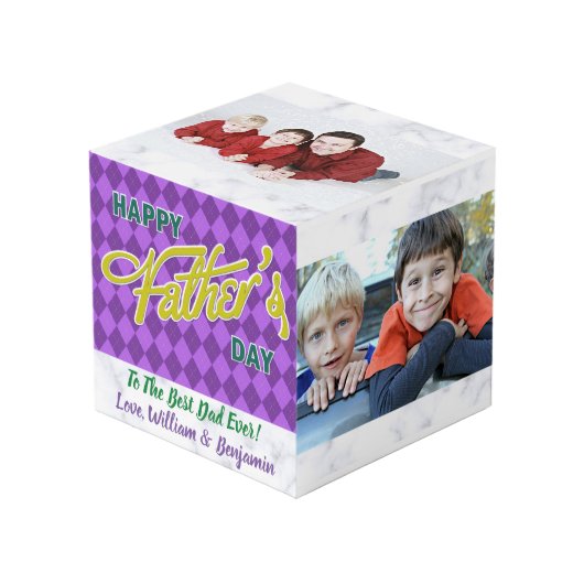父の日ラブフォトコラージュ4写真 フォトキューブ (正面アングル)