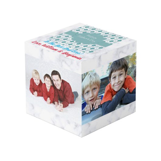 父の日ラブフォトコラージュ4写真 フォトキューブ (正面アングル)