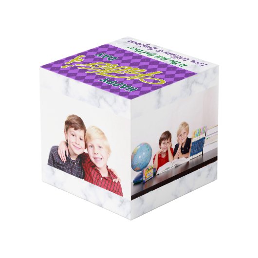 父の日ラブフォトコラージュ4写真 フォトキューブ (裏面アングル)