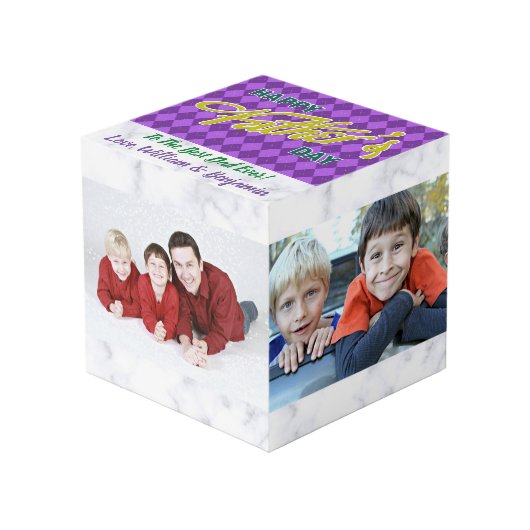 父の日ラブフォトコラージュ4写真 フォトキューブ (正面アングル)