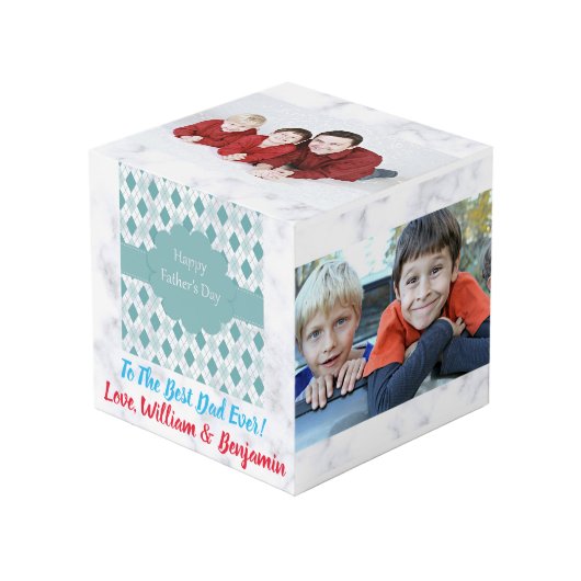 父の日ラブフォトコラージュ4写真 フォトキューブ (正面アングル)