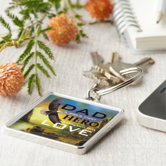 父の日ラージプレミアムスクエアキーチェーン キーホルダー (側面)