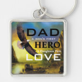 父の日ラージプレミアムスクエアキーチェーン キーホルダー (正面)