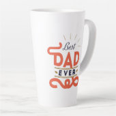 父の日ラージラテマグ – 最高のパパ カフェラテマグ (右アングル)