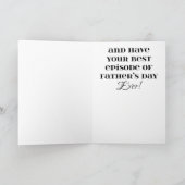 父の日リラックスのレトロTVのパパに戻る カード (内部)