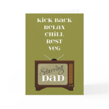 父の日リラックスのレトロTVのパパに戻る