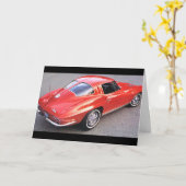 父の日レッドコルベット カード (黄色い花)