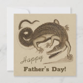 父の日ワイルドハッピー踊りワニのカード 招待状 (正面)